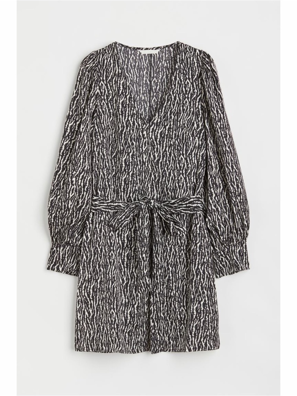 Black and White Patterned Women's Dress